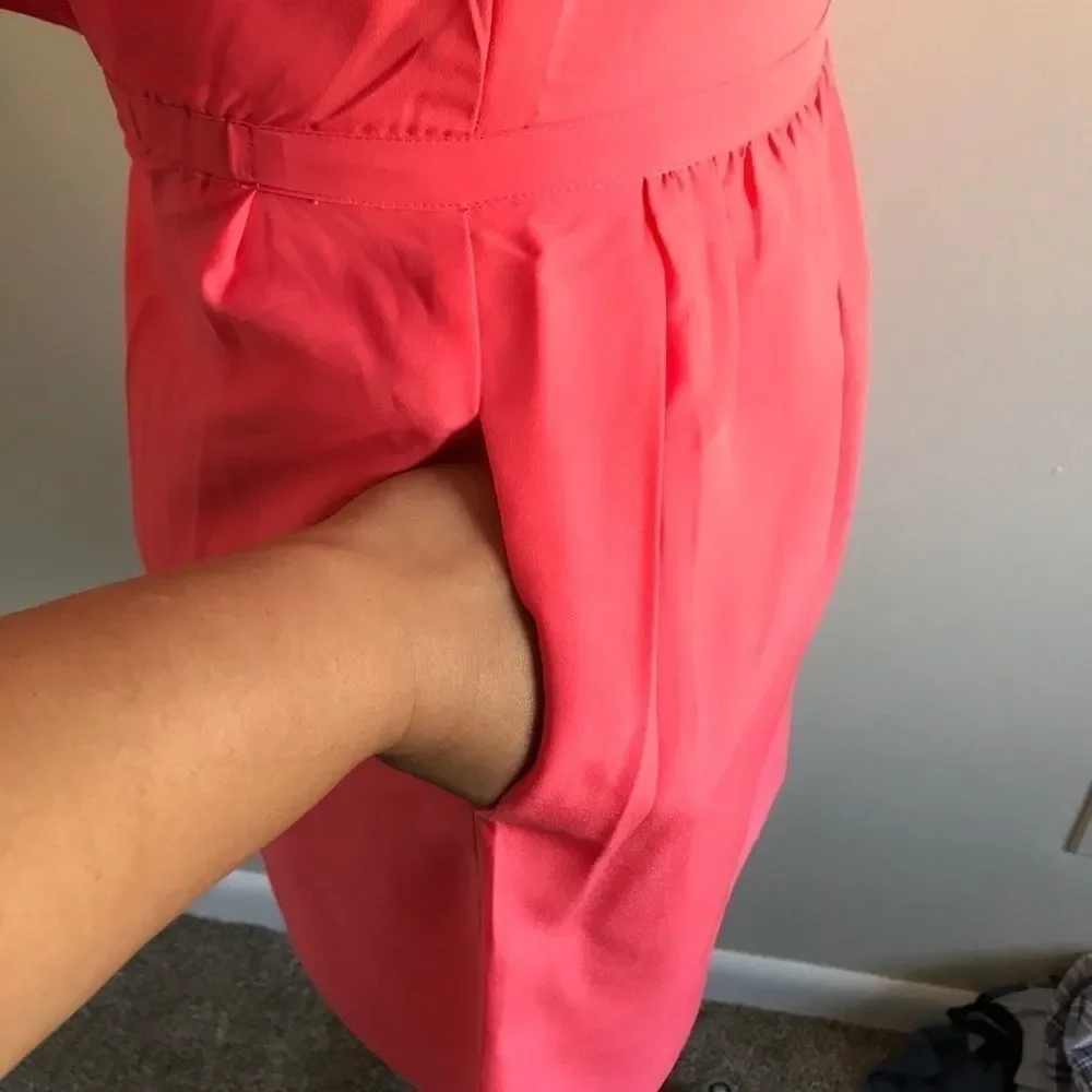 Spaghetti strap pink J. Crew dress size 0
